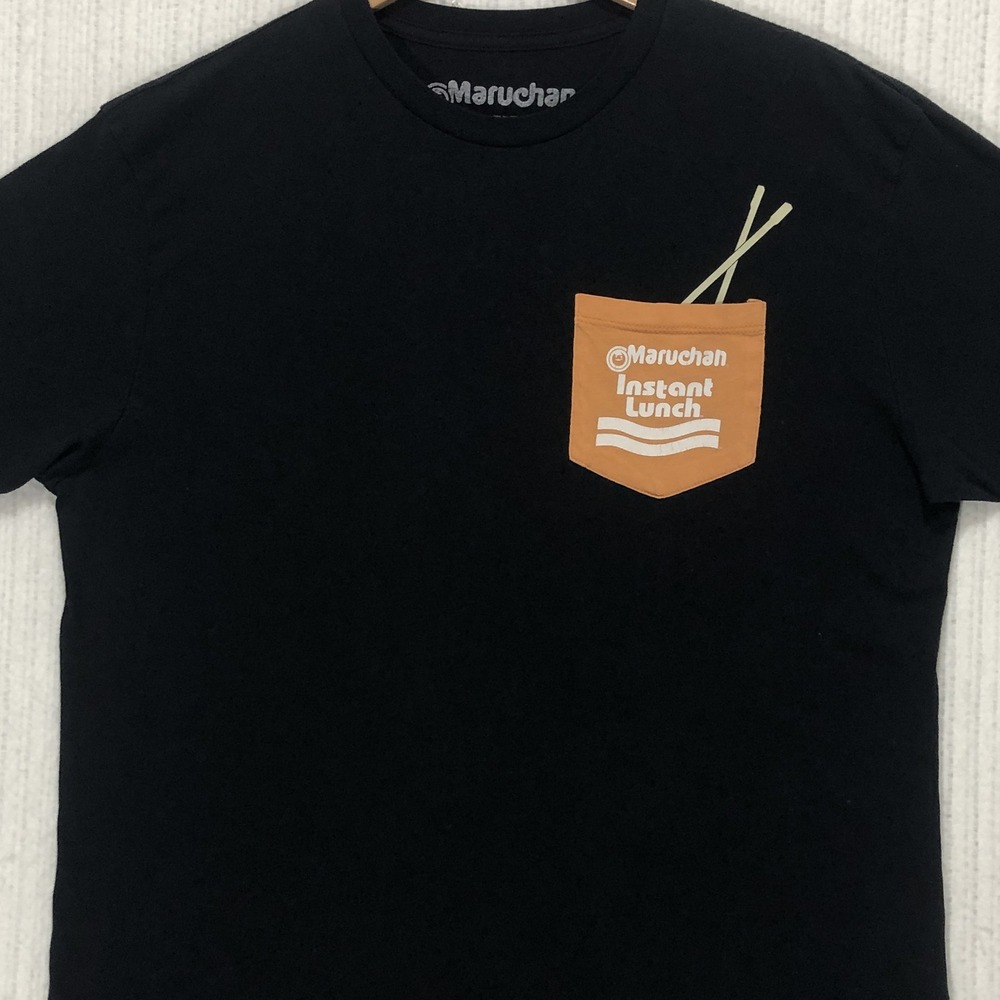 Maruchan Instant Lunch Ramen Pocket T-Shirt Mens XL Black Orange Graphic Tee